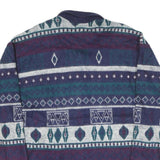 GINA PETERS Womens Blue & Green Patterned Jumper Collared Button Up Chunky Knit