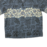 WINNIE FASHION Mens Blue & Cream Hawaiian Shirt 2XL Cotton Blend Relaxed Fit