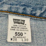 Made In Canada Levis 550 Jeans - 36W 30L Light Wash Cotton