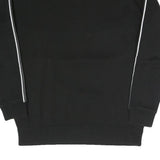 CHAMPION Mens Black Cotton Blend Crew Neck S Branded Logo Tape Sweatshirt
