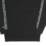CHAMPION Mens Black Cotton Blend Crew Neck S Branded Logo Tape Sweatshirt
