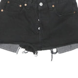LEVI'S Womens Black Denim Cut-Off Shorts M W29 Distressed Casual