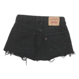 LEVI'S Womens Black Denim Cut-Off Shorts M W29 Distressed Casual