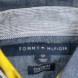 Tommy Hilfiger Striped Polo Shirt - Small Blue Cotton