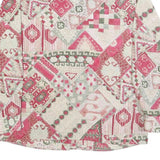 PARK LANE Womens Pink & Green Patchwork Print Shirt L Vintage Patterned Button