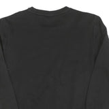 PUMA Womens Black Cotton Crew Neck Sweatshirt S Logo Print Casual Pullover