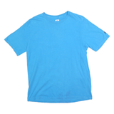 RUSSELL ATHLETIC Mens Blue Plain T-Shirt M Short Sleeve Crew Neck Cotton Blend