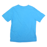RUSSELL ATHLETIC Mens Blue Plain T-Shirt M Short Sleeve Crew Neck Cotton Blend
