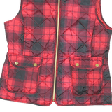 ST JOHNS BAY Mens Red & Black Quilted Puffer Jacket M Polyester Blend Zip