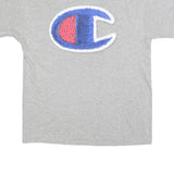 CHAMPION Mens Grey Graphic T-Shirt L Short Sleeve Crew Neck Casual Cotton Blend