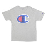 CHAMPION Mens Grey Graphic T-Shirt L Short Sleeve Crew Neck Casual Cotton Blend