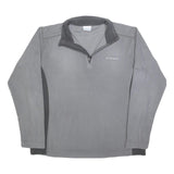 COLUMBIA Mens Grey & Dark Grey Plain Pullover Crew Neck Basic Knit L Outdoor