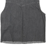 LEVI'S Womens Black Denim Sleeveless Button Jacket S Cotton Blend Classic