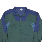 PRO SPIRIT Mens Green & Blue Nylon Zip Track Jacket XL Plain Casual Lightweight