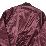 PLA JAC Mens Maroon Bomber S Nylon Plain Travel Logo Zip Jacket Satin Finish