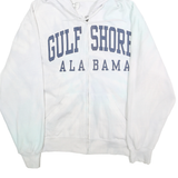 DREAMSICLE Mens White Gulf Shore Alabama Zip Hoodie S Casual Cotton Blend