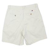 TOMMY HILFIGER Mens Shorts White Casual M W32 Cotton Blend Classic Fit