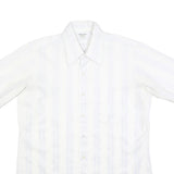 ARROW Mens White Polyester Blend Shirt Kent M Classic Button Long Sleeve