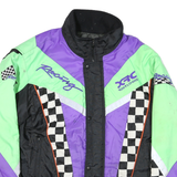 XRC Mens Black Green & Purple Racing Jacket XL Polyester Blend Woven Check Zip