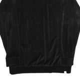 PUMA Womens Black Velvet Crew Neck UK 12 Sweatshirt Pullover Logo Embroidered