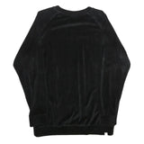 PUMA Womens Black Velvet Crew Neck UK 12 Sweatshirt Pullover Logo Embroidered