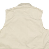 KAMU Mens Beige Cotton Blend Utility Jacket L Zip Vest Pocketed
