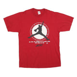 JERZEES Mens Red Graphic T-Shirt L Short Sleeve Crew Neck Air Jesus Flight Crew