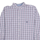 CHAPS Mens Purple & White Checked Shirt L Button Down Collar Long Sleeve Casual
