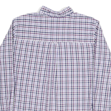 CHAPS Mens Purple & White Checked Shirt L Button Down Collar Long Sleeve Casual