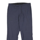 BOSS Mens Wool Navy Regular Fit Straight Leg Trousers W32 L27 Dress Pants