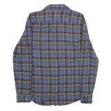 WRANGLER Mens Blue & Maroon Check Shirt S Long Sleeve Casual Cotton Shirt