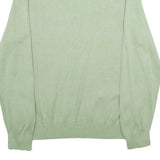 NAUTICA Mens Green Jumper Plain V-Neck Basic Knit L Lightweight Cotton Casual