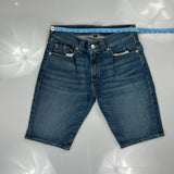 True Religion Slim Denim Shorts - 30W 11L Blue Denim