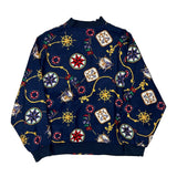 1980'S Alfred Dunner Graphic Shell Jacket - XL Navy Acrylic