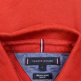 Tommy Hilfiger Slim Fit Polo Shirt - Large Red Cotton
