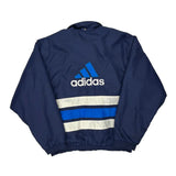 Vintage Adidas Windbreaker - Large Blue Polyester
