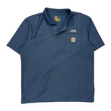 Carhartt Polo Shirt - Large Blue Polyester