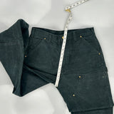 Carhartt Double Knee Carpenter Trousers - 34W 30L Black Cotton