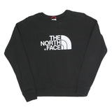 THE NORTH FACE Womens Black Sweatshirt Crew Neck XS Logo Print Casual Pullover