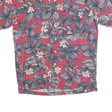 CHAPS RALPH LAUREN Mens Red Floral Cotton Shirt M Summer Casual Button Short