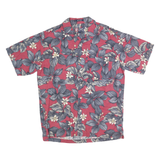CHAPS RALPH LAUREN Mens Red Floral Cotton Shirt M Summer Casual Button Short