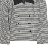 ATRIUM Womens Black & White Checked Double Breasted Jacket M Polyester