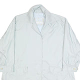 BURBERRY Womens Light Blue Cotton Blend Button Jacket XL Plain Classic Style