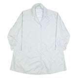 BURBERRY Womens Light Blue Cotton Blend Button Jacket XL Plain Classic Style