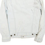 LEVI'S Mens White Cotton Blend Denim Jacket S Button Closure Classic Fit