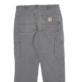 CARHARTT Mens Cotton Blend Grey Relaxed Fit Workwear Trousers W32 L27 Durable