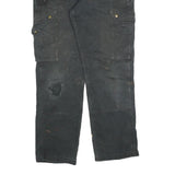 CARHARTT Mens Black Cotton Blend Regular Fit Straight Leg Trousers W34 L32