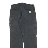 CARHARTT Mens Black Cotton Blend Regular Fit Straight Leg Trousers W34 L32