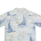 HAVANNAH JACKS CAFE Mens Blue Sailing Boat White Floral Cotton Shirt XL Summer