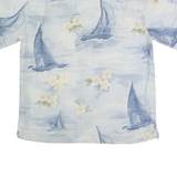 HAVANNAH JACKS CAFE Mens Blue Sailing Boat White Floral Cotton Shirt XL Summer